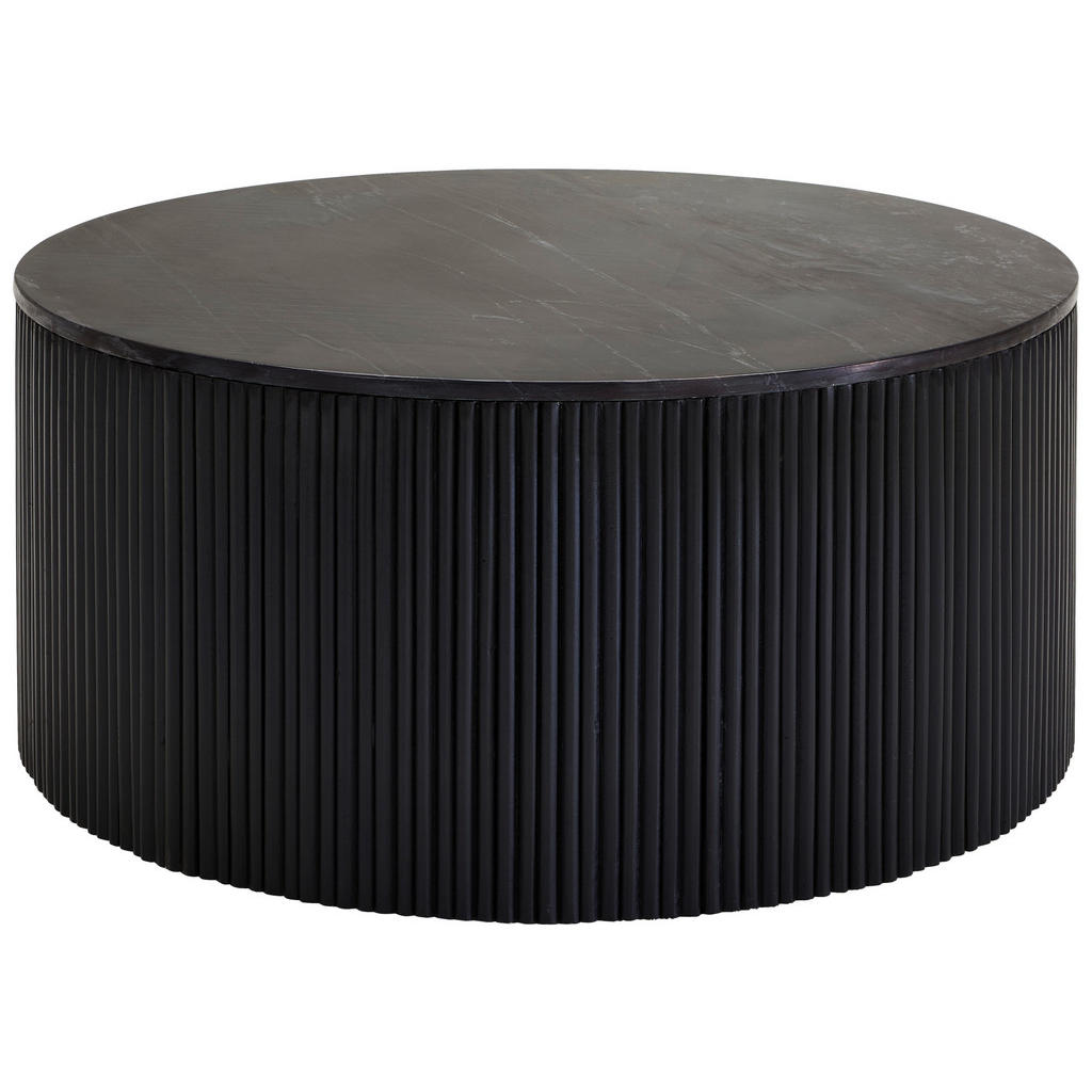 MID.YOU KONFERENČNÝ STOLÍK, čierna, kameň, drevo, 90/40/90 cm.