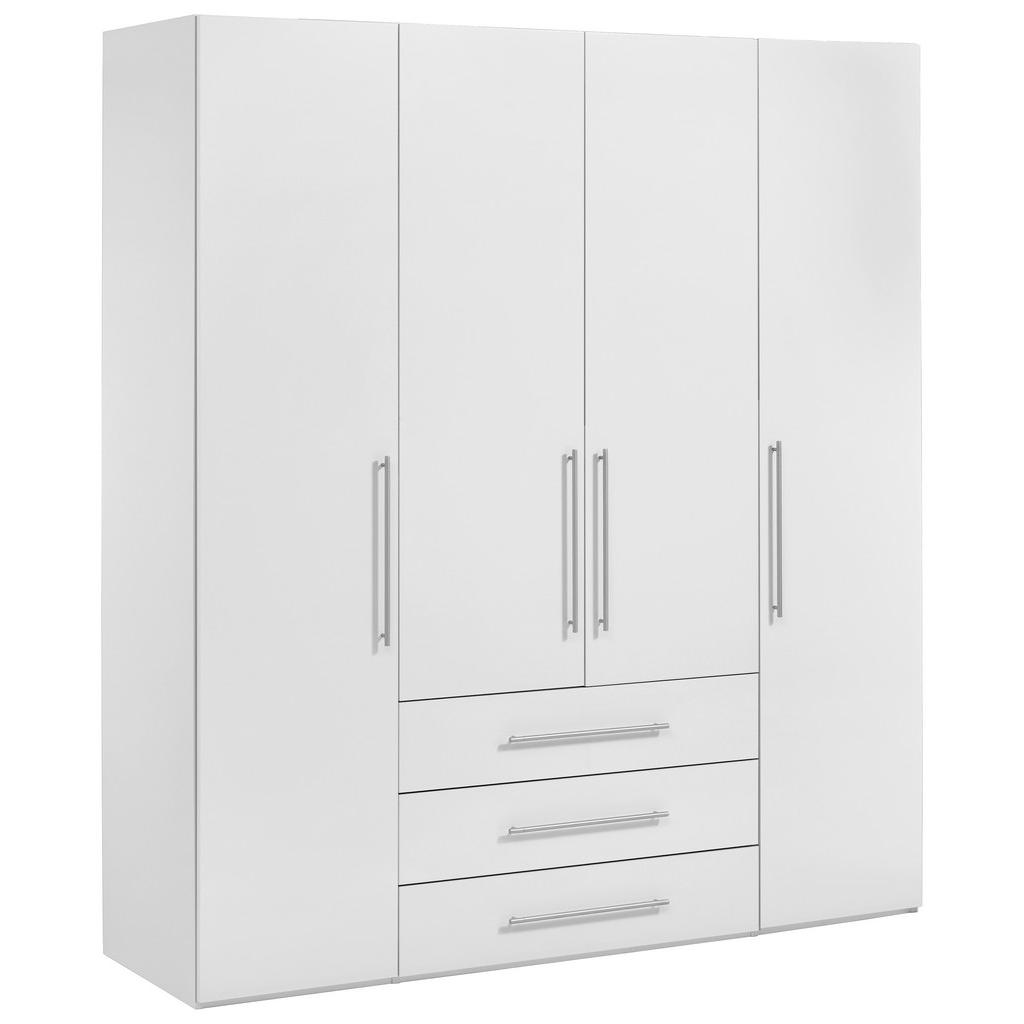 Carryhome ŠATNÍKOVÁ SKRIŇA, biela, biela s vysokým leskom, 196/219/59 cm.