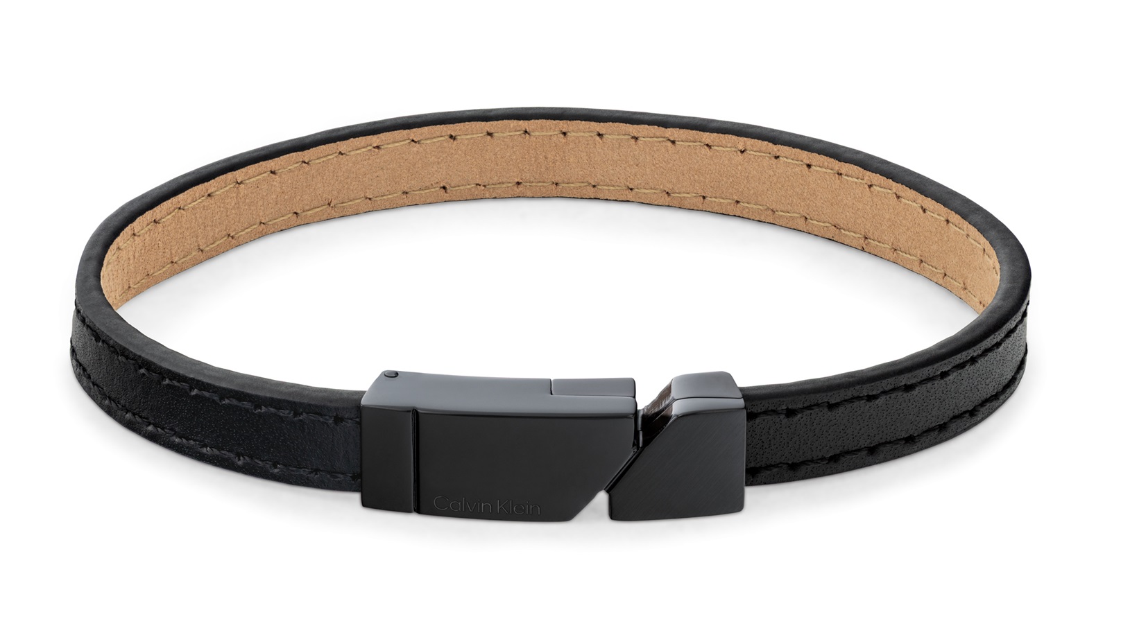 Calvin Klein Štýlový pánsky náramok z čiernej kože Electric 35100004.