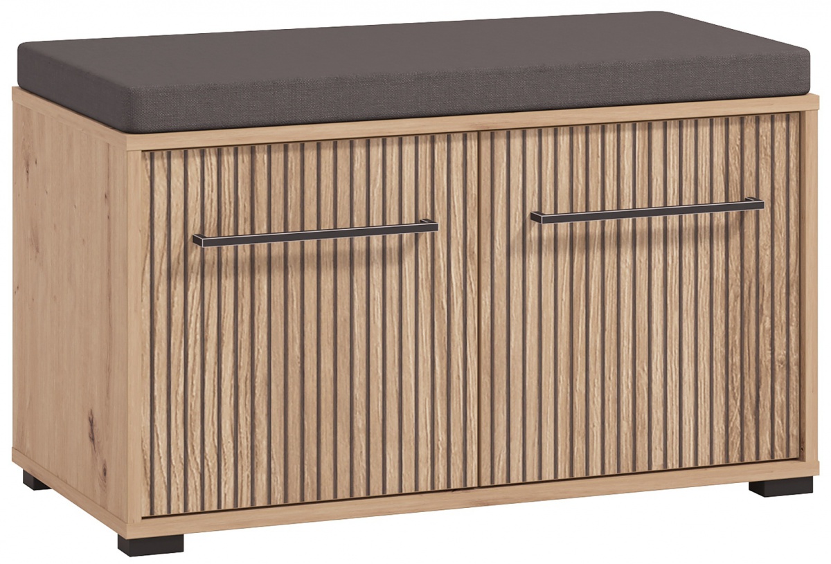 Botník s polstrovaním rue - dub artisan/čierna.

 

Botník je absolútnou nevyhnutnosťou každej predsiene.

 

Rozmery botníku s polstrovaním Rue sú 80x44x40cm (š, v, h).

 

Všetky produkty z kolekcie Rue nájdete nižšie v súvisiacich produktoch.