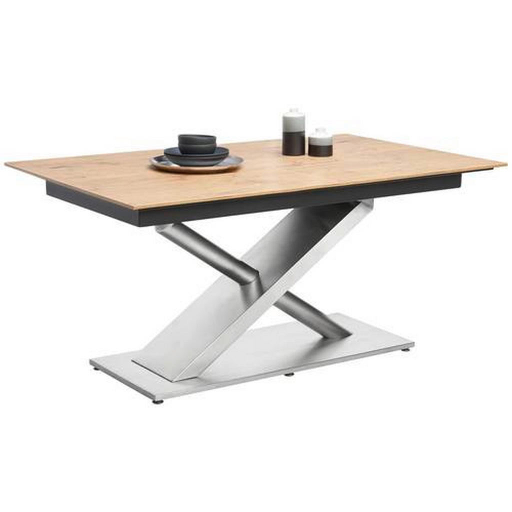 Dieter Knoll JEDÁLENSKÝ STÔL, farba duba, farba ušľachtilej ocele, 160-210/100/77 cm.