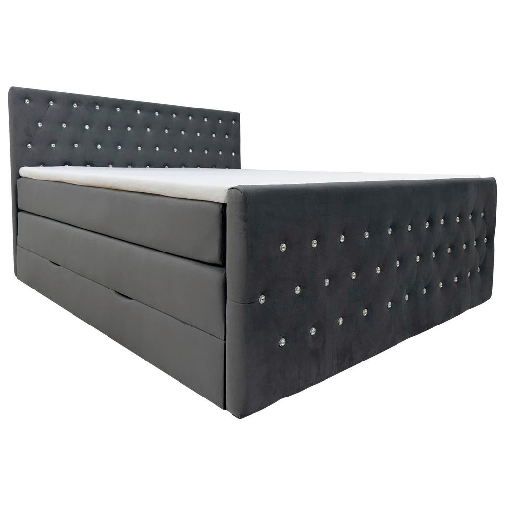 Livetastic BOXSPRINGOVÁ POSTEĽ, 180/200 cm, čierna.