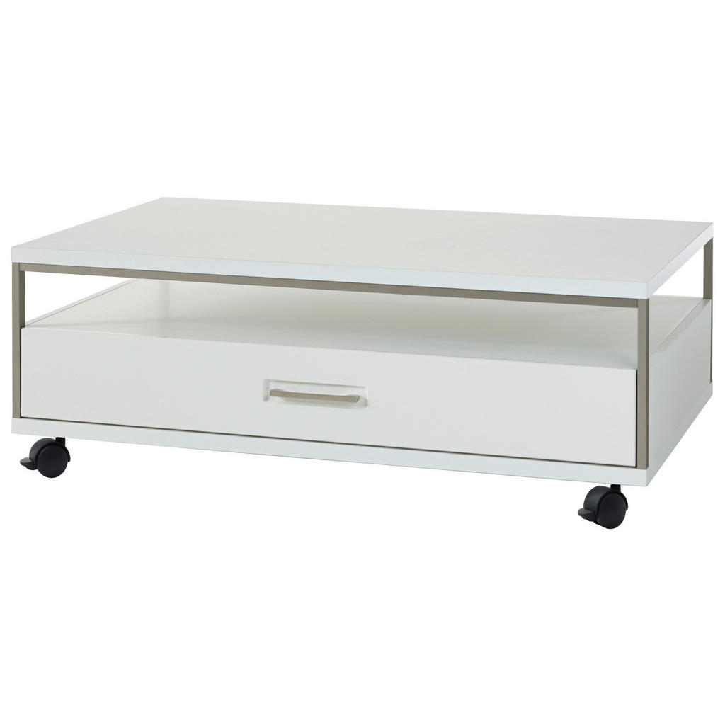 Livetastic KONFERENČNÝ STOLÍK, strieborná, biela, kov, kompozitné drevo, 115/70/40 cm.