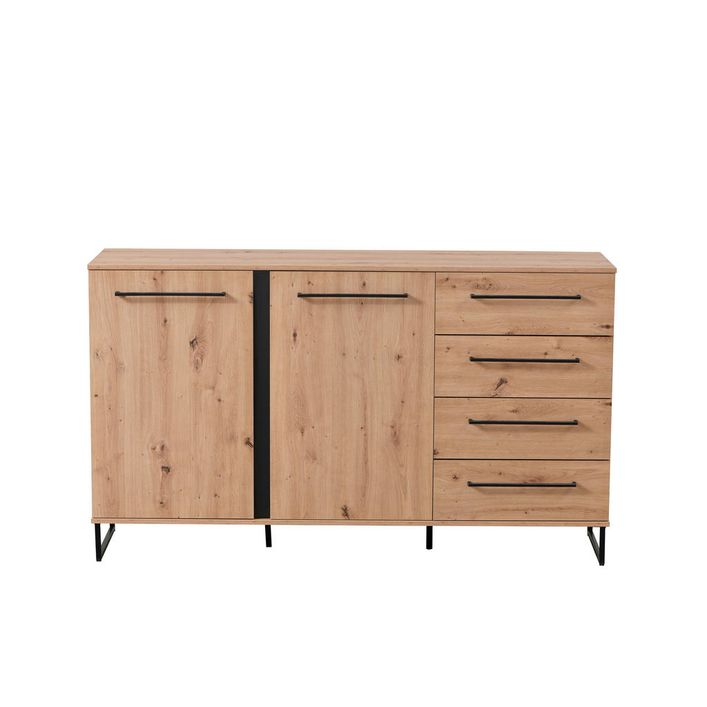 Xora KOMODA, čierna, farba duba, 159/95/42 cm.