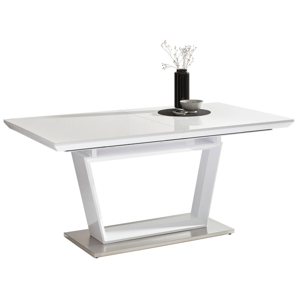 Novel JEDÁLENSKÝ STÔL, biela, farba ušľachtilej ocele, 160(240)/90/76 cm.
