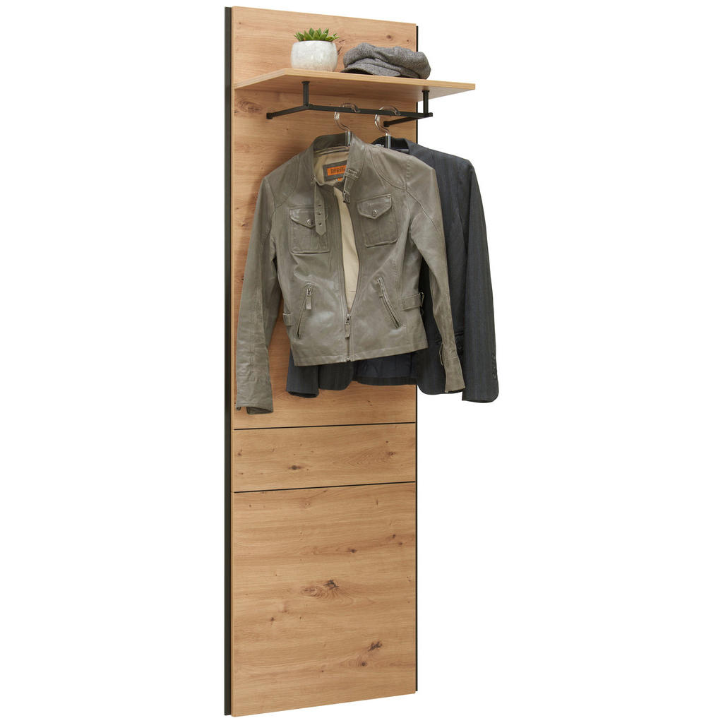 Voleo VEŠIAKOVÝ PANEL, čierna, dub artisan, 58/184/31,6 cm.