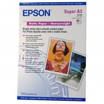 Epson Matte Paper Heavyweight S041264 C13S041264, 167 g/m2, A3+, matný, silný, biely, foto papier.