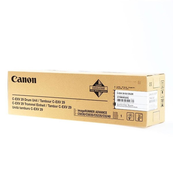 Canon C-EXV 29Bk 2778B003 čierna (black) originálna valcová jednotka.
Originálna valcová jednotka = záruka priamo od výrobcu tlačiarne
100 % použitie v tlačiarni - bezproblémové fungovanie s vašou tlačiarňou
Použitím originálneho valca predlžujete životnosť tlačiarne
Overená špičková kvalita - originálna tlačová (valcová) kazeta poskytuje mimoriadne výsledky
Trvalé a profesionálne výsledky tlače - dlhodobá udržateľnosť tlače
Produktivita tlače - rovnaká tlač po celú životnosť valca
Maximálna jednoduchá obsluha sa rovná efektívna tlač
Garancia Vašej spokojnosti s použitím našej originálnej valcovej jednotky
Zabezpečujeme bezplatnú recykláciu originálnych náplní

Kód výrobcu: 2778B003
