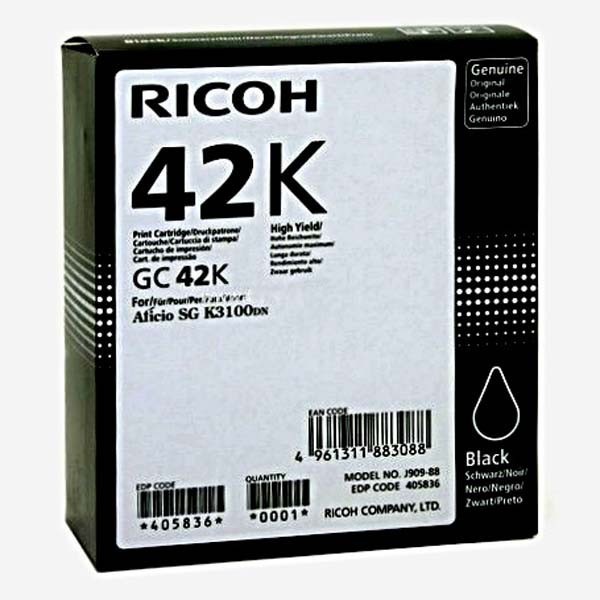 Ricoh GC 42K 405836 čierna (black) originálna gélová cartridge.