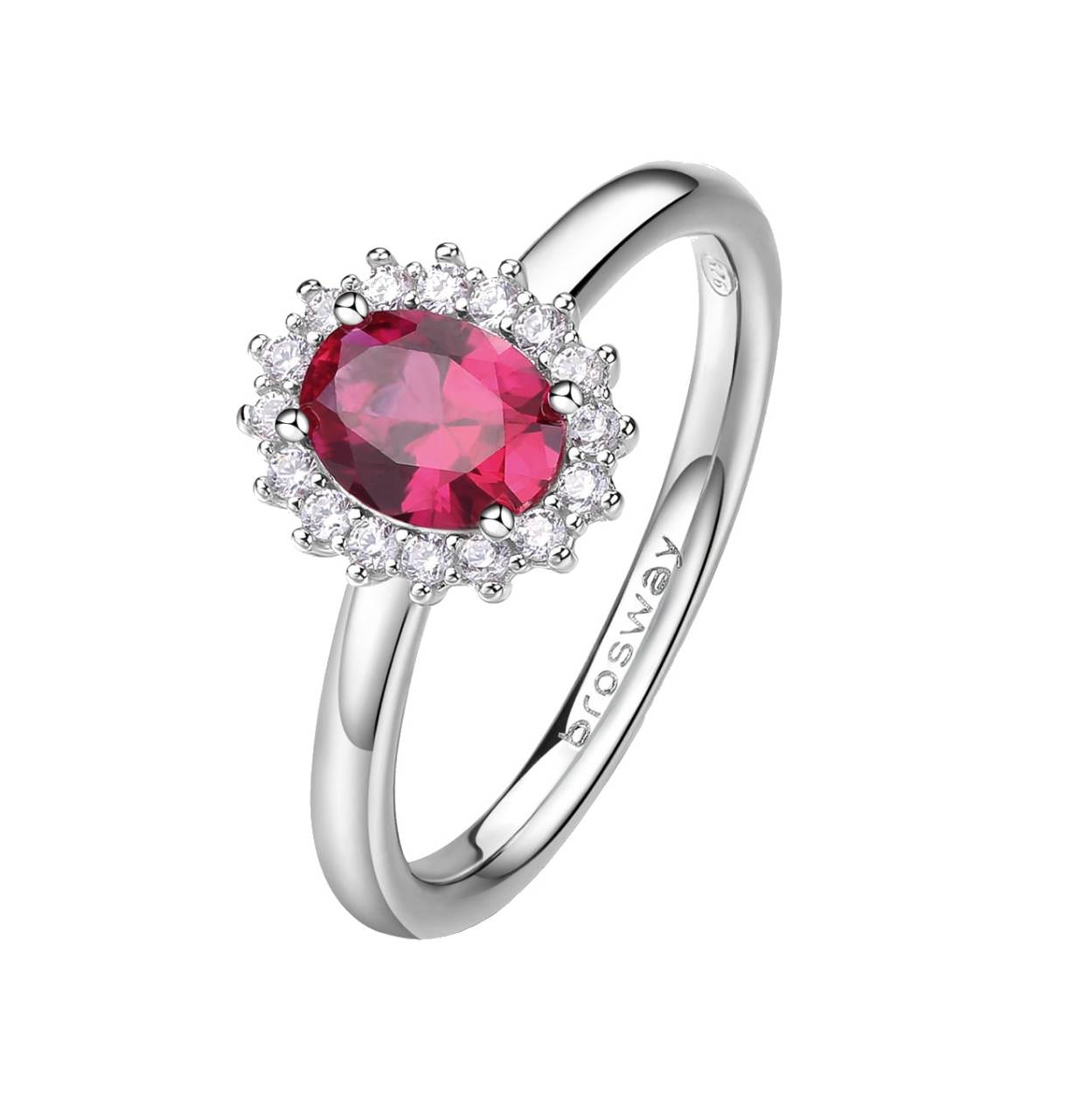 Brosway Elegantný strieborný prsteň Fancy Passion Ruby FPR75 54 mm.