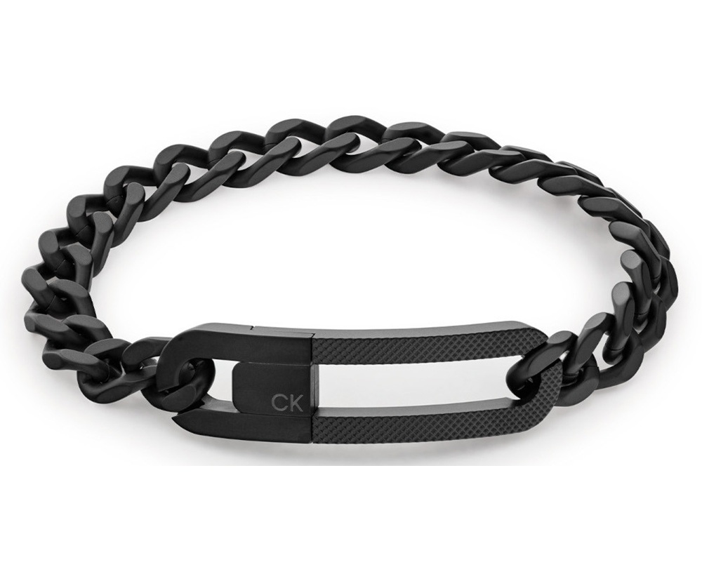 Calvin Klein Čierny pánsky náramok z ocele Link 35000133.