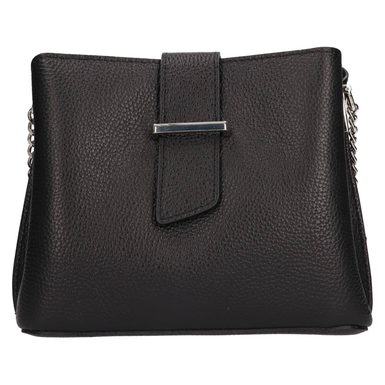 Dámska kožená crossbody kabelka Italia Maiko - čierna.