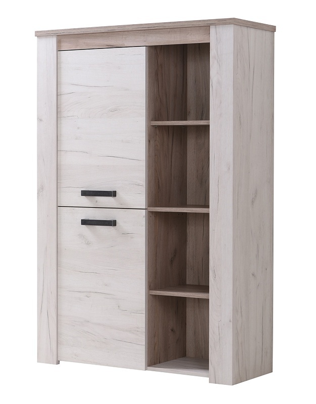 Vitrína henry - dub biely/dub šedý.

 

Vitrínu zdobia plastové úchytky, ktoré verne imitujú kov.

 

Všetok nábytok patriaci do kolekcie Henry nájdete nižšie v súvisiacich produktoch.

 

Krátka videoukážka vám priblíži vitrínu Henry.

 

 