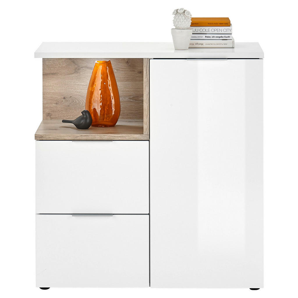 XXXL KOMODA, biela s vysokým leskom, 90/95/38 cm.