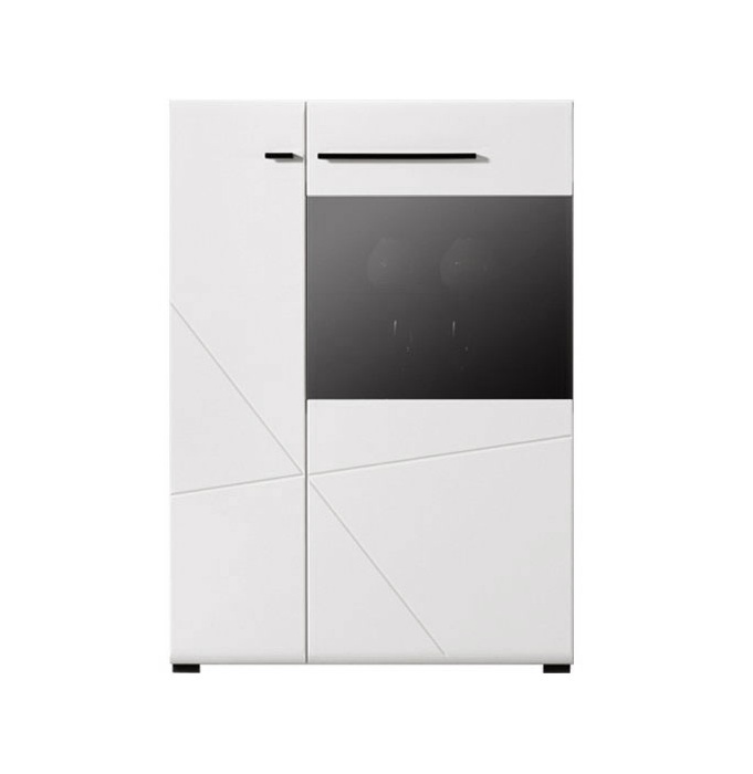 Vitrína široká heber - biela/čierna.

 

Ak by ste chceli objednať vitrínu s osvetlením, máme túto variantu zobrazenú v súvisiacich produktoch, spoločne s ostatnými prvkami tejto kolekcie.