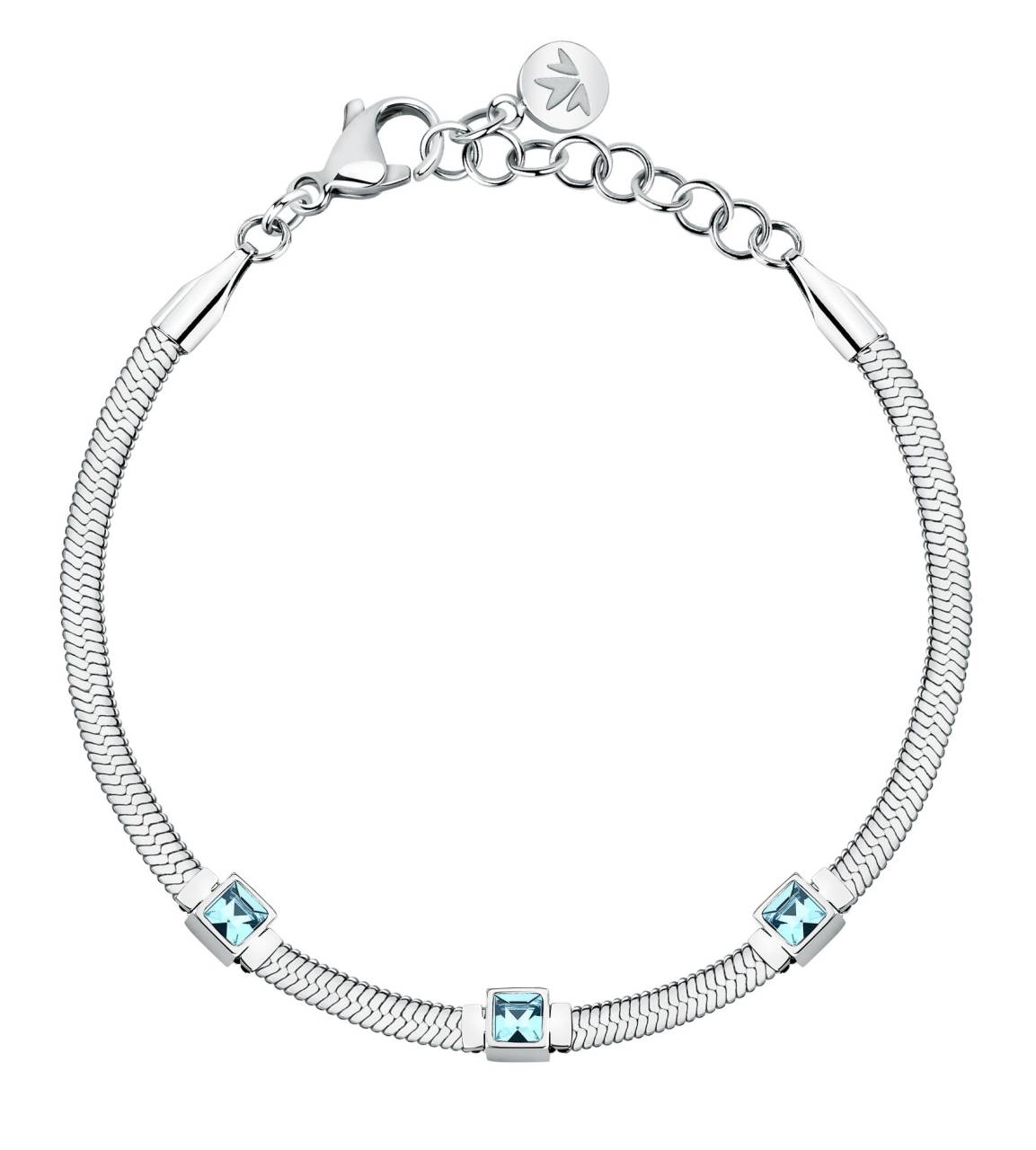 Morellato Oceľový náramok so svetlo modrými kryštálmi Hádok Gioia SAVY34.