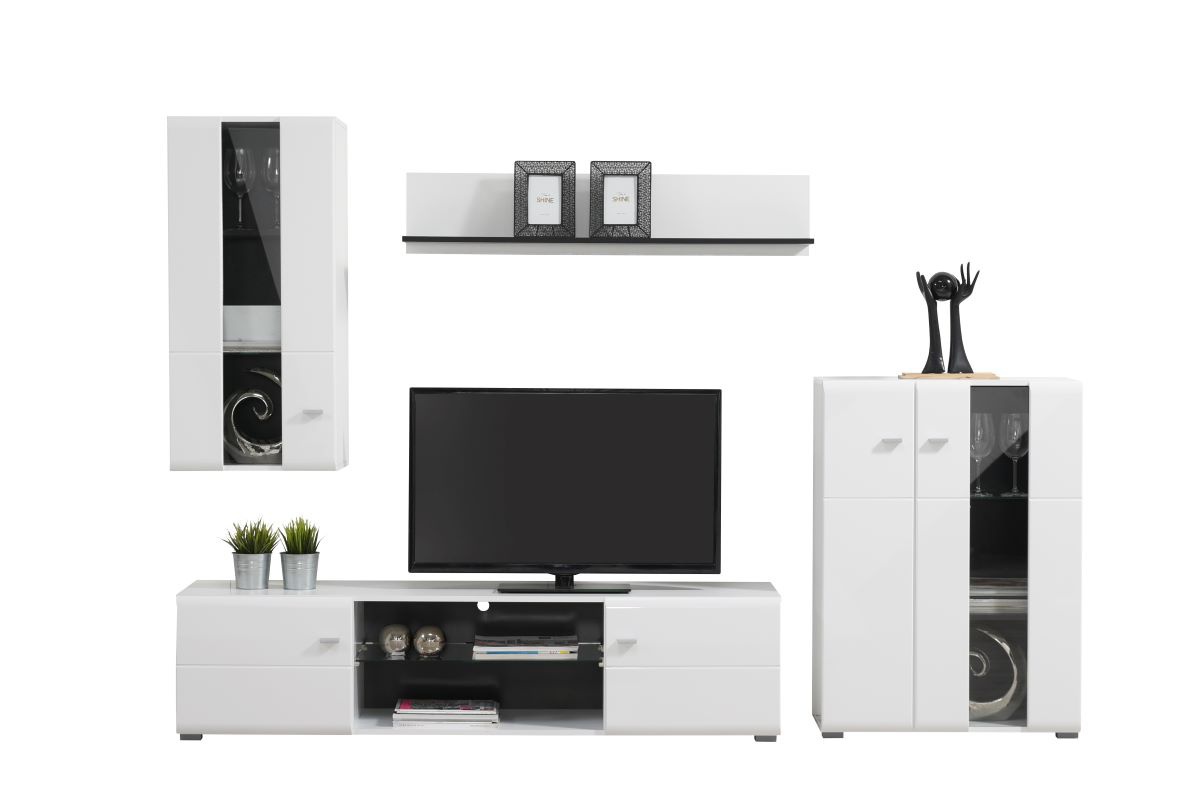 Obývacia stena goro - biela/dub čierny.

 

Spodné diely zostavy sú potom TV stolík a presklená komoda, ktoré stoja na nízkych nožičkách, čo prispieva k lepšej cirkulácii vzduchu v miestnosti.

 

K výrobe tejto obývacej zostavy bolo použité moderné lamino s hrúbkou 16mm, hranené melamínom, posilnené HDF 3mm, a nechýbajú ani ABS hrany.

 

Rozmery obývacej steny Goro sú, v prípade rozvrhnutie nábytku ako na fotografii, 264x182x41,5cm (š, v, h)

 

Ďalšiu inšpiráciu pre vybavenie obývacej izby nájdete v súvisiacich produktoch nižšie.