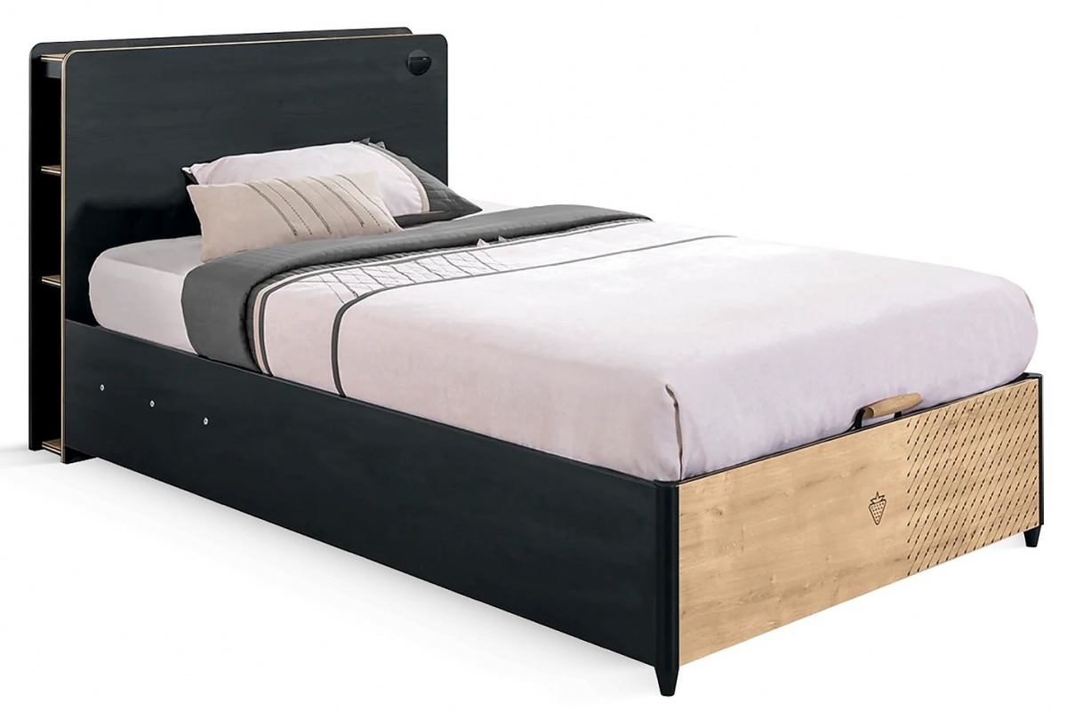 Posteľ s úložným priestorom a usb sirius - dub čierny/dub zlatý.

 

 

Súčasťou postele je pevný doskový rošt, ktorého ľahkým vyklopením pomocou štýlovej úchytky sa odkryje veľký úložný priestor.

 

 

Rozmery postele s úložným priestorom Sirius sú 124x108x223cm (š, v, h).

 

 

Všetky produkty z kolekcie Sirius a vhodné matrace nájdete nižšie v súvisiacom tovare.