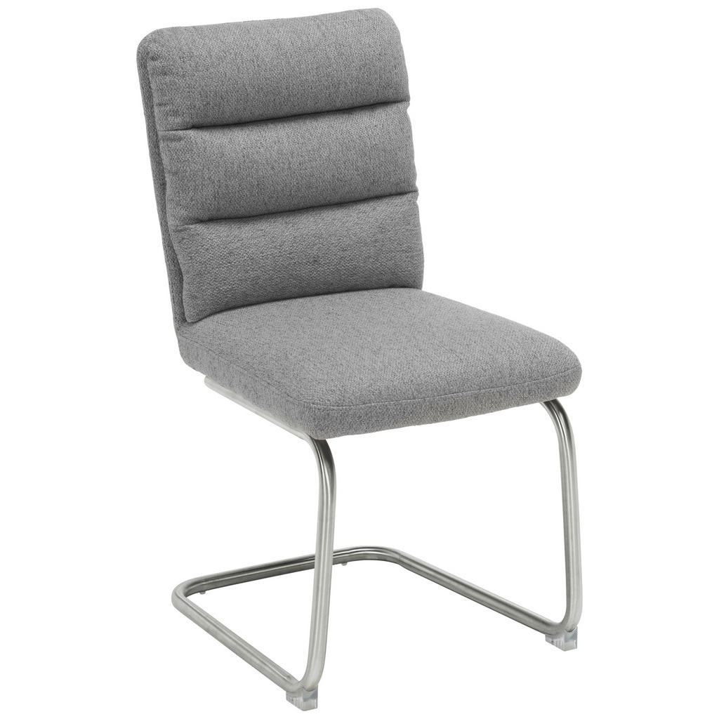 Novel STOLIČKA S PRUŽNÝM PODNOŽÍM, tkaná textília, sivá, farba ušľachtilej ocele.