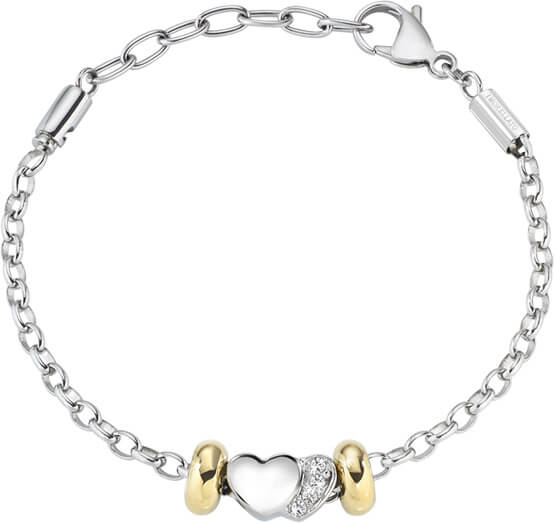 Morellato Oceľový bicolor náramok Drops Heart SCZ714.
