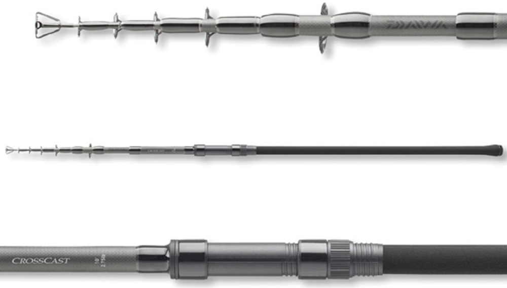 Daiwa prút crosscast tele carp 10 ft 2,75 lb.
 Vlastnosti: •HMC+® karbónový blank •Rukoväť potiahnutá zmršťovacou hadičkou •Titan-oxidové očká
