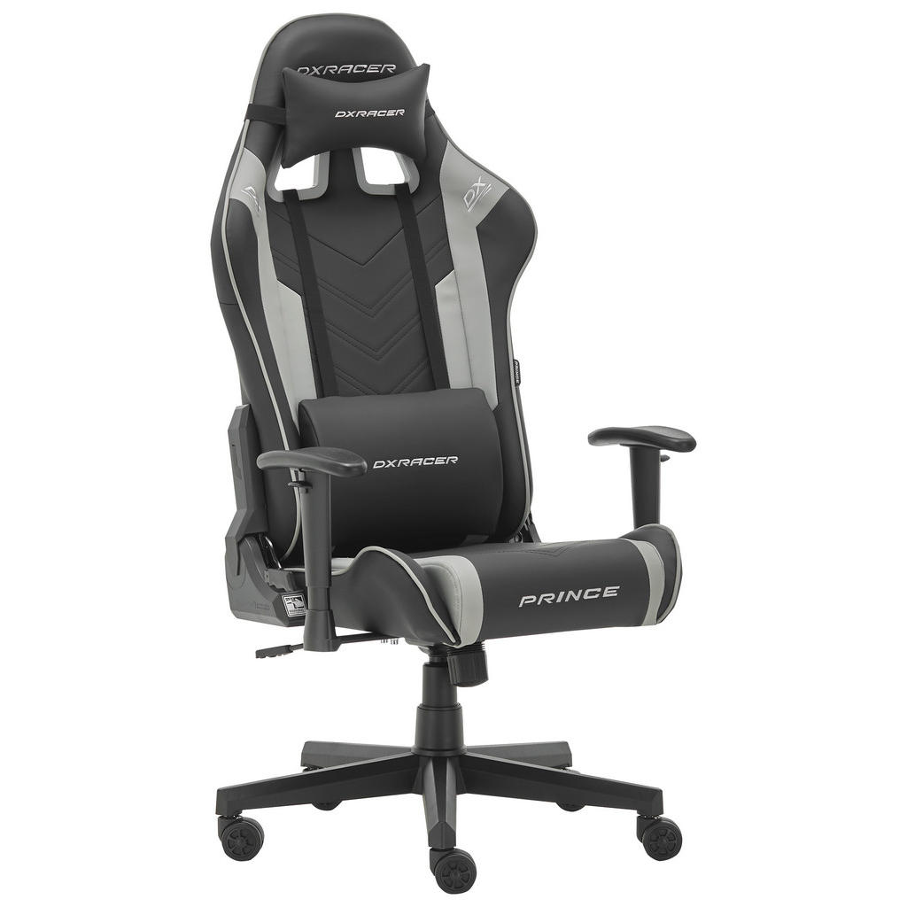 Dxracer HERNÁ STOLIČKA, vzhľad kože, sivá, čierna.