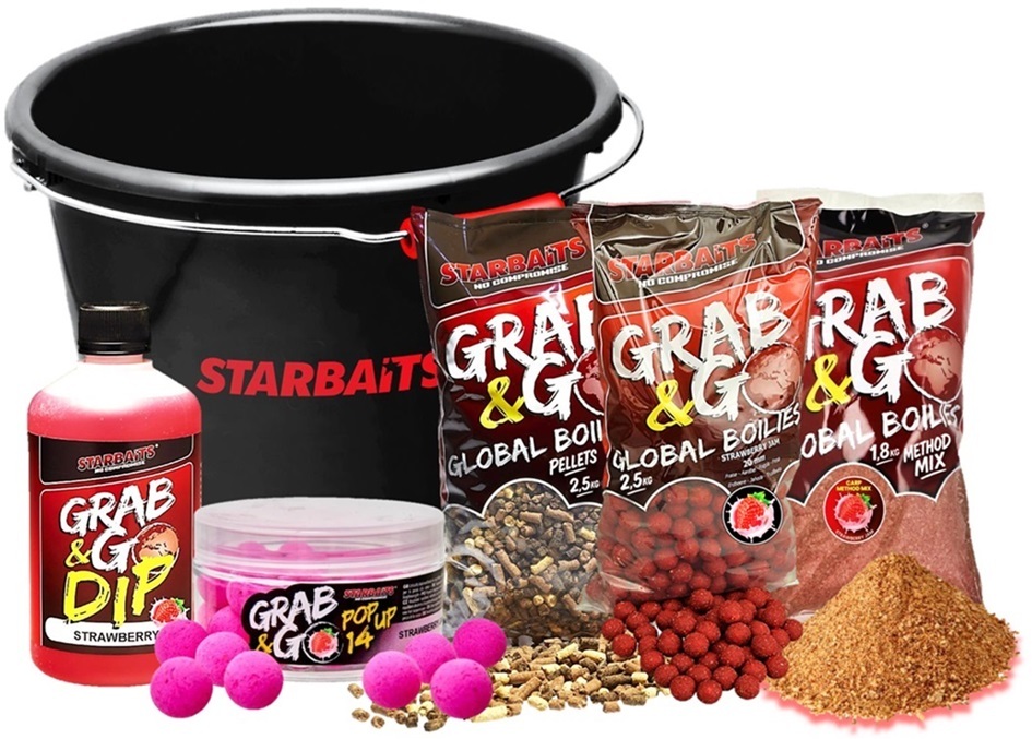 Starbaits akčné vedierko g&g global strawberry jam.
 Starbaits Boilies G&G Global Strawberry Jam 2,5 kg 20 mm 
 Boilies je vyrobené z vysoko kvalitných základných zložiek s ideálnou kombináciou atraktantov.
 Starbaits Pop Up G&G Global Strawberry Jam 20 g 14 mm 
 Plávajúce boilies s prenikavou arómou.
 Starbaits Booster G&G Global Strawberry Jam 500 ml 
 Univerzálny booster na zosilnenie pachovej a chuťovej stopy.
 Starbaits Method Mix Global Strawberry Jam 1,8 kg 
 Carp Method Mix Global je hrubé sladké kŕmenie určené špeciálne na lov kaprov.
 Starbaits Pelety G&G Global Seedy Mix - 2,5 kg 
 Pelety s vysokou atraktivitou na rýchle nalákanie kaprov na zakŕmené miesto.
 Starbaits Vedro Tourno Bucket Round 15 l 
 Okrúhle vedierko z pevného plastu s madlom a logom Starbaits.