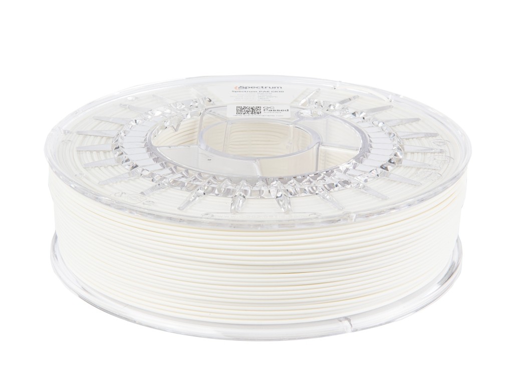 Spectrum 80585 3D filament, PA6 GK10, 1,75mm, 750g,NATURAL.
Vlastnosti materiálu

vysoká teplotná odolnosť až do 160 °C pre krátkodobú prevádzku (max.
veľmi vysoká teplotná odolnosť do 120 °C pre dlhodobú prevádzku (20 000 h)
teplota tepelného skreslenia ?
absorpcia vody pod 0,3% (23°C/24h)
vysoká odolnosť proti tečeniu
vysoká tvrdosť a tuhosť vyrábaných dielov
dobré tribologické vlastnosti, a to aj za podmienok suchého trenia, ktoré sa vyskytujú v klzných ložiskách.
chemická odolnosť voči plastickým mazivám a olejom
široký rozsah použitia
veľmi silná laminácia vrstiev
dobrá rázová pevnosť
relatívne vysoká odolnosť proti tepelnému starnutiu



Aplikácie

funkčné prototypovanie
tlač reálnych súčiastok
výrobné nástroje
výroba dielov pre konečné použitie
výroba ozubených kolies a pásov, škrabákov a vodiacich valcov pracujúcich pri zvýšených teplotách až do 120 °C dlhodobo a až do 160 °C krátkodobo
všetky druhy tesniacich krúžkov a dosiek so zvýšenou chemickou a koróznou odolnosťou