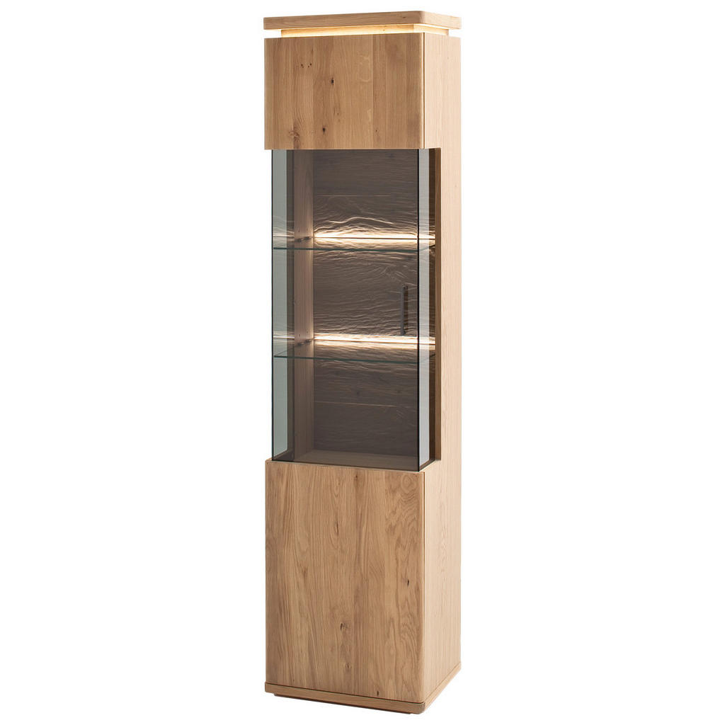 Linea Natura VITRÍNA, trámový dub, dub bianco, 50/204/37 cm.