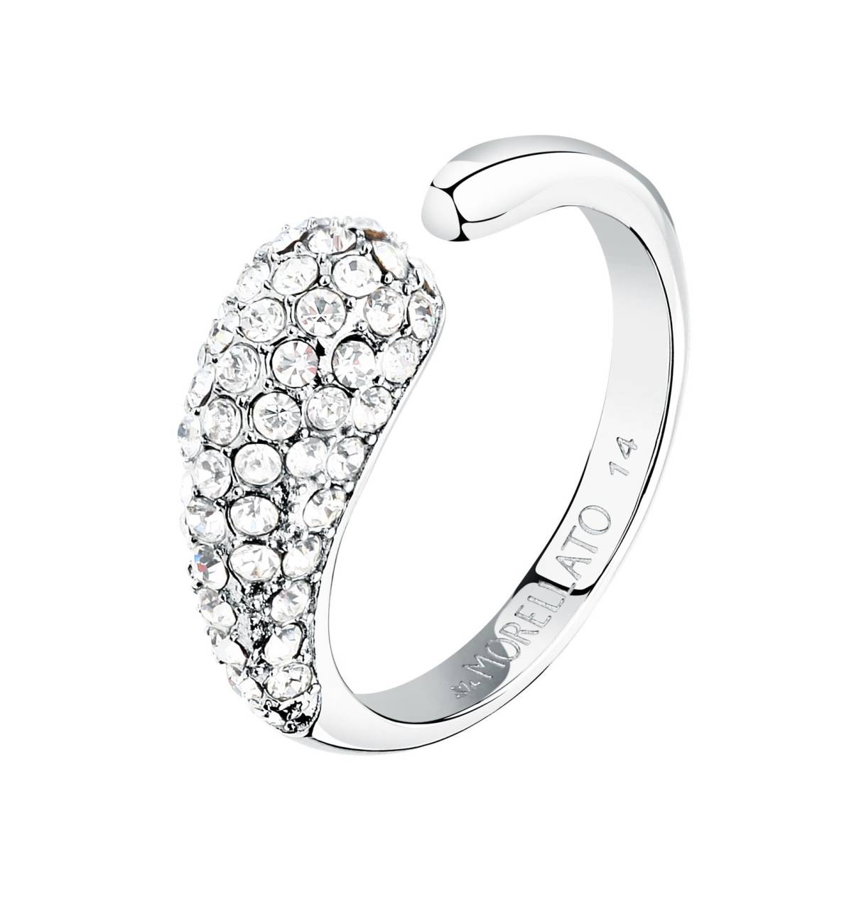 Morellato Blyštivý otvorený prsteň s kryštálmi Design SAYP1401 50 mm.
