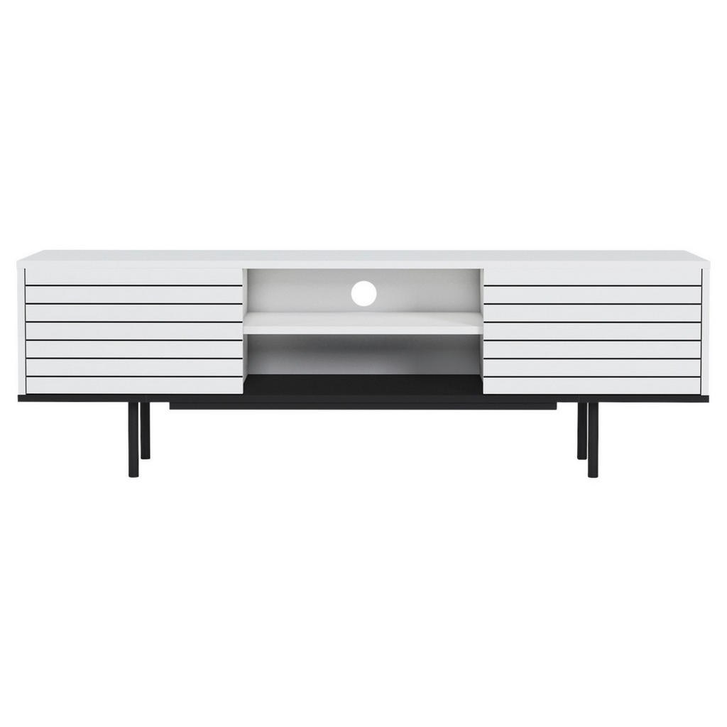 Livetastic NÍZKA KOMODA, čierna, biela, 160/50,5/35 cm.