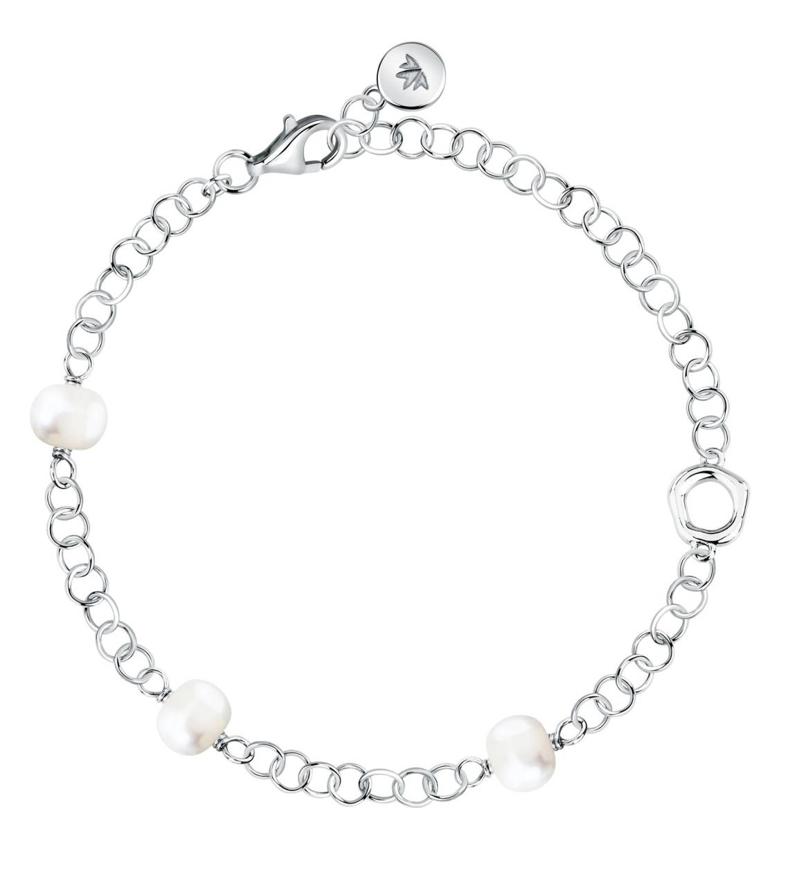 Morellato Fashion strieborný náramok s riečnymi perlami Perla SXU49.