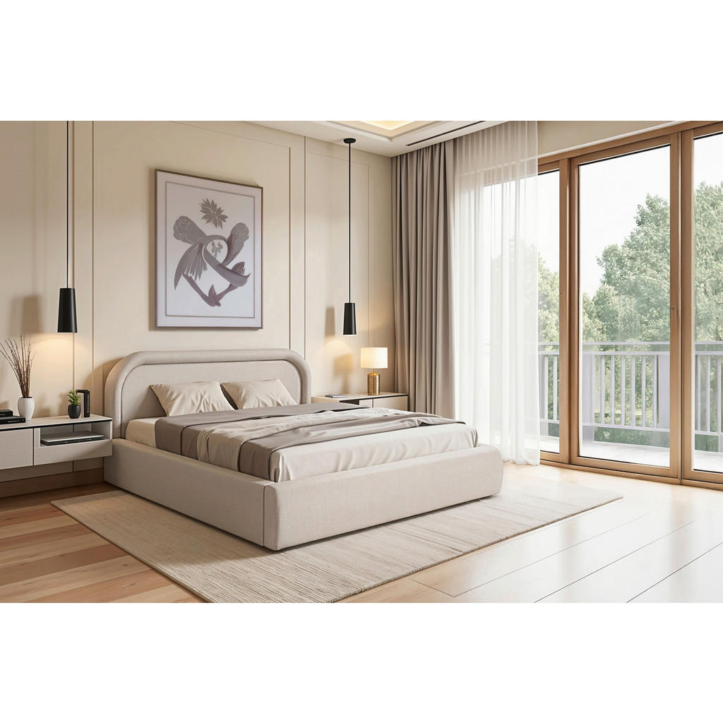 Livetastic ČALÚNENÁ POSTEĽ, 180/200 cm, béžová.