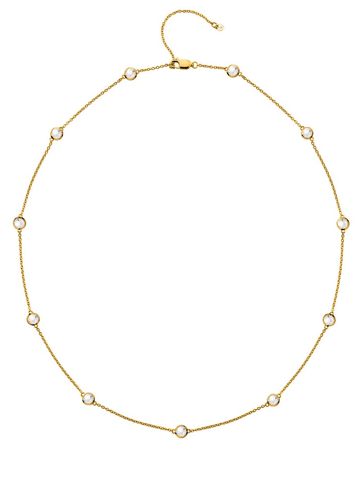 Hot Diamonds Luxusný pozlátený náhrdelník s topazmi a pravým diamantom Gemstone DN212.