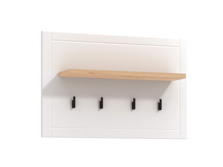 Vešiakový panel lotta - biela/dub artisan.

 

Vešiak tvorí základná doska z lamina v bielej farbe s MDF profilmi, pokrytá matnou bielou fóliou.

 

Rozmery Vešiakový panel Lotta sú 86,5x57x19,5cm (š, v, h).

 

Všetky produkty z kolekcie Lotta nájdete nižšie v súvisiacich produktoch.