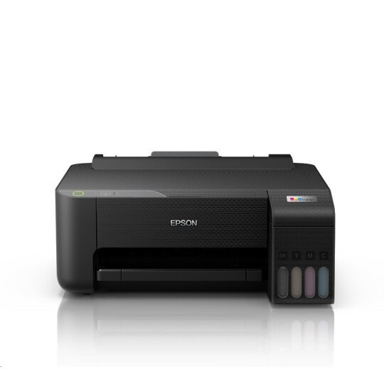 Epson EcoTank L1230 C11CJ70402 atramentová tlačiareň.
Metóda tlače: Tlačová hlava Epson Micro Piezo™
Konfigurácia trysiek: 180 trysiek čierna, 59 trysiek pre každú farbu
Min.
Atramentová technológia: Atrament na báze farbív
Tlačové rozlíšenie: 5.760 x 1.440 dpi
Kategória: Samostatné pracovisko, Home Office
Multifunkcia: Tlač

Tlač
Počet farieb: Štvorfarebný
Rýchlosť tlače ISO/IEC 24734: 10 Str./min Čiernobielo, 5 Str./min Colour, 69 s na fotografii 10 x 15 cm
Rýchlosť tlače: 33 Str./min Čiernobielo (obyčajný papier), 15 Str./min Colour (obyčajný papier), 27 s na fotografiu 10 x 15 cm (Papier Epson Premium Glossy Photo Paper)
Farby: Čierna [Dye], Azúrová [Dye], Žltá [Dye], Purpurová [Dye]

Spracovanie papiera/médií
Počet zásobníkov papiera: 1
Formáty papiera: A4 (21.0x29,7 cm), A5 (14,8x21,0 cm), A6 (10,5x14,8 cm), B5, C6 (obálka), DL (obálka), č.
Duplexná tlač: Manuálna
Kapacita výstupného zásobníka: 30 Listov
Paper Tray Capacity: 100 Listov Štandardná
Vhodná gramáž papiera: 64 g/m2 - 300 g/m2
Spracovanie médií: Tlač bez okrajov (do veľkosti 10 x 15 cm)

Všeobecné informácie
Spotreba energie: 3 W Pripravené, 0,2 W (vypnutie), 0,4 W (úsporný režim), 12 W (tlač), TEC 0,03 kWh/týždeň
Napájanie: AC 100 V - 240 V, 50 Hz - 60 Hz
Rozmery výrobku: 375?
Hmotnosť výrobku: 2,8 kg
kompatibilné operačné systémy: Mac OS X 10.6.8 alebo novší, Windows 10, Windows 7, Windows 8, Windows 8.1, Windows Server 2008 (32/64bitová verzia), Windows Server 2008 R2, Windows Server 2012 (64bit), Windows Server 2012 R2, Windows Server 2016, Windows Vista, Windows XP Professional x64 Edition SP2 alebo novší, Windows XP SP3 alebo novší (32-bit), Windows Server 2003 R2, Windows Server 2003 SP2 alebo novší
Rozhranie: USB
Farba: Čierna

Výťažnosť pri použití dodaných nádržiek
Výťažnosť čiernobielych strán: 8.100 Strán
Výťažnosť farebných strán: 6.500 StranyZískajte predĺženú 3-ročnú záruku po registrácii na stránkach Epson.
 
!