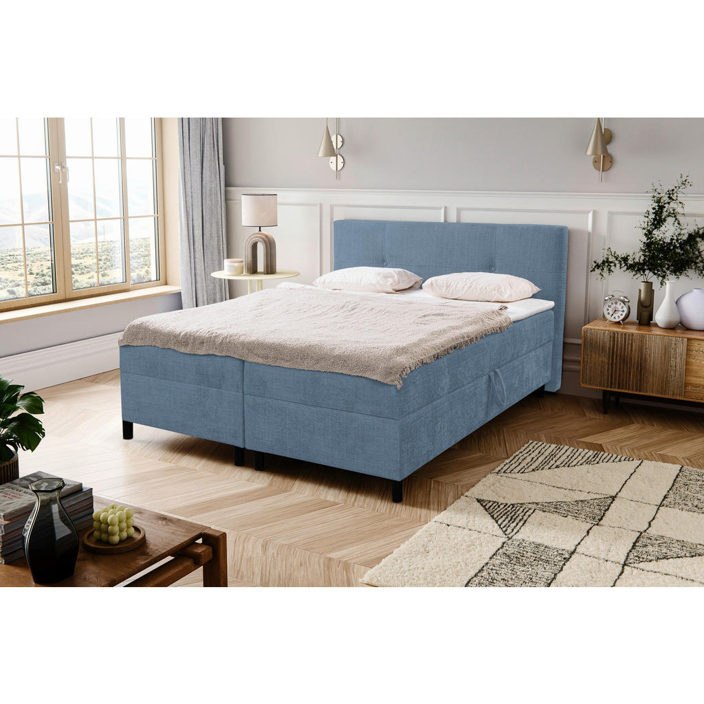 MID.YOU AMERICKÁ POSTEĽ, 180/200 cm, modrá.