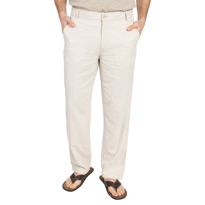 Bushman nohavice Elwood stone 62.
 
 Špecifikácie:
 &nbsp;
 
 	Zloženie: ľan (55 %), prémiová viskóza (45 %),
 	Hmotnosť: 180 g/m&sup2;.