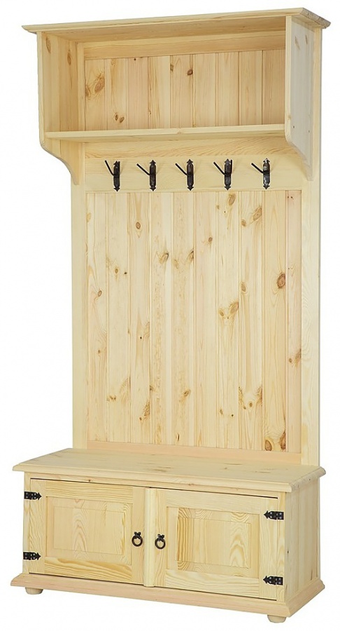 Predsieňová stena z masívu gab 01 - k01 - svetlá borovica.