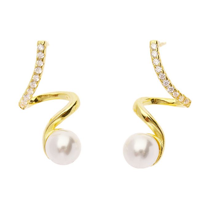 Oliver Weber Pôvabné pozlátené náušnice s perličkami Ivory 62277G.