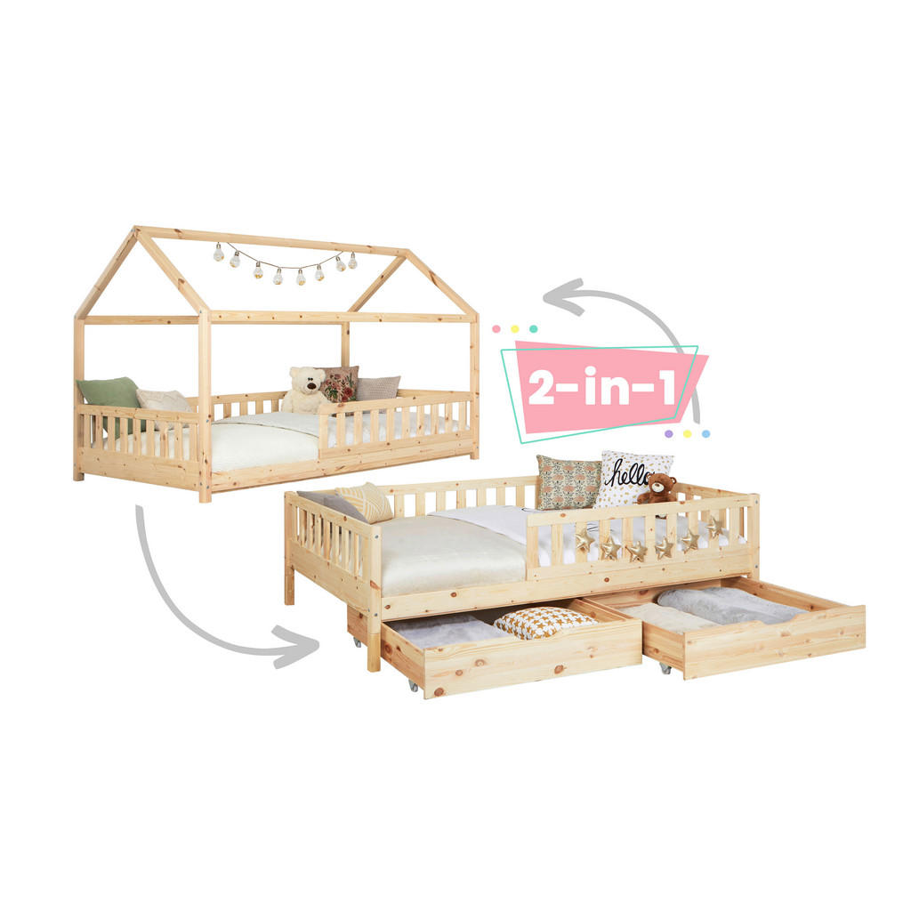 MID.YOU POSTEĽ S ÚLOŽNÝM PRIESTOROM, 90/200 cm prírodná farba.