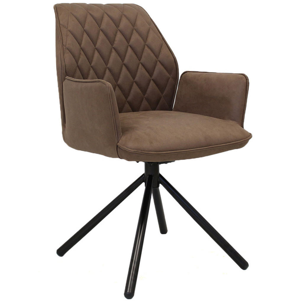 MID.YOU STOLIČKA S PODRÚČKAMI, mikrovlákno, taupe.