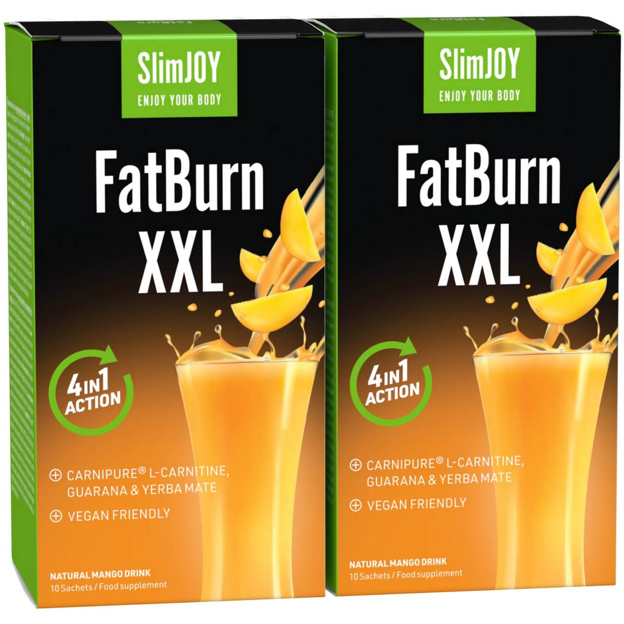 FatBurn XXL | 1+1 FREE | 3-in-1 thermo fat burner: 1000 mg L-carnitine, 1000 mg yerba mate and 700 mg guarana | 20-day Programme | SlimJOY.