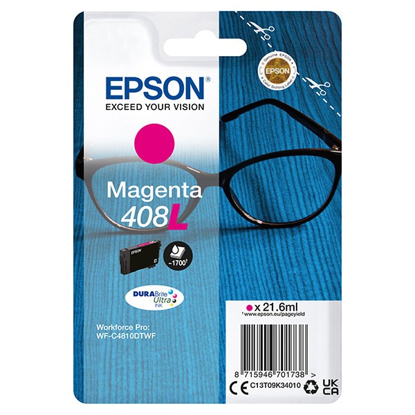 Epson 408L C13T09K34010 purpurová (magenta) originálna cartridge.
Originálna cartridge = záruka priamo od výrobcu tlačiarne
100 % použitie v tlačiarni - spoľahlivá a bezproblémová tlač
Použitím originálnej náplne predlžujete životnosť tlačiarne
Overená špičková kvalita - jasný a čitateľný text, jemná grafika, kvalitnejšie obrázky
Použitie originálnej kazety ponúka rýchly a vysoký výkon a pritom stabilné výsledky = EFEKTÍVNA TLAČ
Jednoduchá inštalácia a údržba
Zabezpečujeme bezplatnú recykláciu originálnych náplní
Garancia Vašej spokojnosti s použitím našej originálnej náplne

Kód výrobcu: C13T09K34010