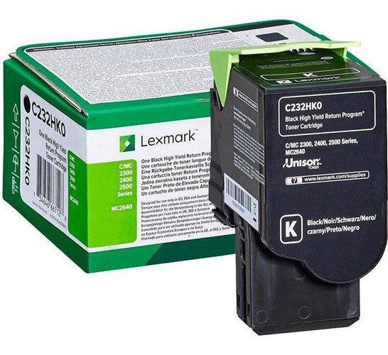 Lexmark C2320K0 čierny (black) originálny toner.
Originálny toner = záruka priamo od výrobcu tlačiarne
100 % použitie v tlačiarni - bezproblémové fungovanie s vašou tlačiarňou
Použitím originálnej náplne predlžujete životnosť tlačiarne
Osvedčená špičková kvalita - vysoko kvalitná a spoľahlivá tlač originálnou tlačovou kazetou od prvej do poslednej stránky
Trvalé a profesionálne výsledky tlače - dlhodobá udržateľnosť tlače
Kratšia prodleva pri tlači stránok
Garancia Vašej spokojnosti s použitím našej originálnej náplne
Zabezpečujeme bezplatnú recykláciu originálnych náplní
Zlyhanie náplne v menej ako 1% prípadov
Jednoduchá a rýchla výmena náplne

Kód výrobcu: C2320K0