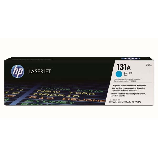 HP 131A CF211A azúrový (cyan) originálný toner.
Originálny toner = záruka priamo od výrobcu tlačiarne
100 % použitie v tlačiarni - bezproblémové fungovanie s vašou tlačiarňou
Použitím originálnej náplne predlžujete životnosť tlačiarne
Osvedčená špičková kvalita - vysoko kvalitná a spoľahlivá tlač originálnou tlačovou kazetou od prvej do poslednej stránky
Trvalé a profesionálne výsledky tlače - dlhodobá udržateľnosť tlače
Kratšia prodleva pri tlači stránok
Garancia Vašej spokojnosti s použitím našej originálnej náplne
Zabezpečujeme bezplatnú recykláciu originálnych náplní
Zlyhanie náplne v menej ako 1% prípadov
Jednoduchá a rýchla výmena náplne

Kód výrobcu: CF211A