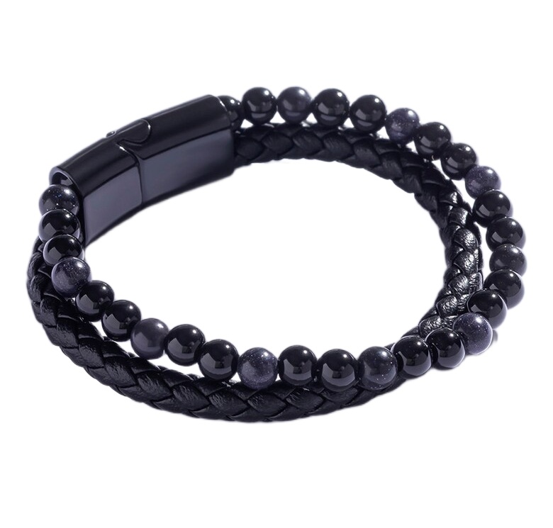 Marc Malone Štýlový dvojitý náramok pre mužov MCGB5034 19 cm.