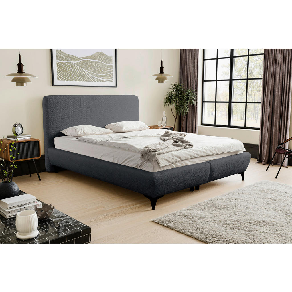 MID.YOU ČALÚNENÁ POSTEĽ, 160/200 cm, grafitová.