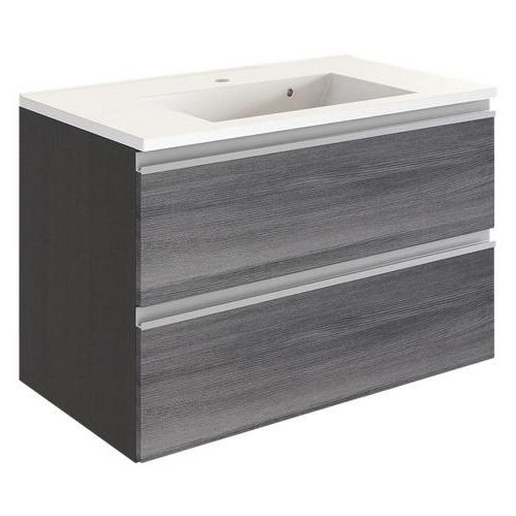 Held SKRINKA S UMÝVADLOM, farba strieborného duba, grafitová, 80 cm.