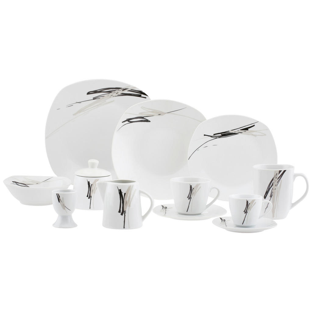 Boxxx KOMBINOVANÝ SERVIS 62-dielne, porcelán keramika.